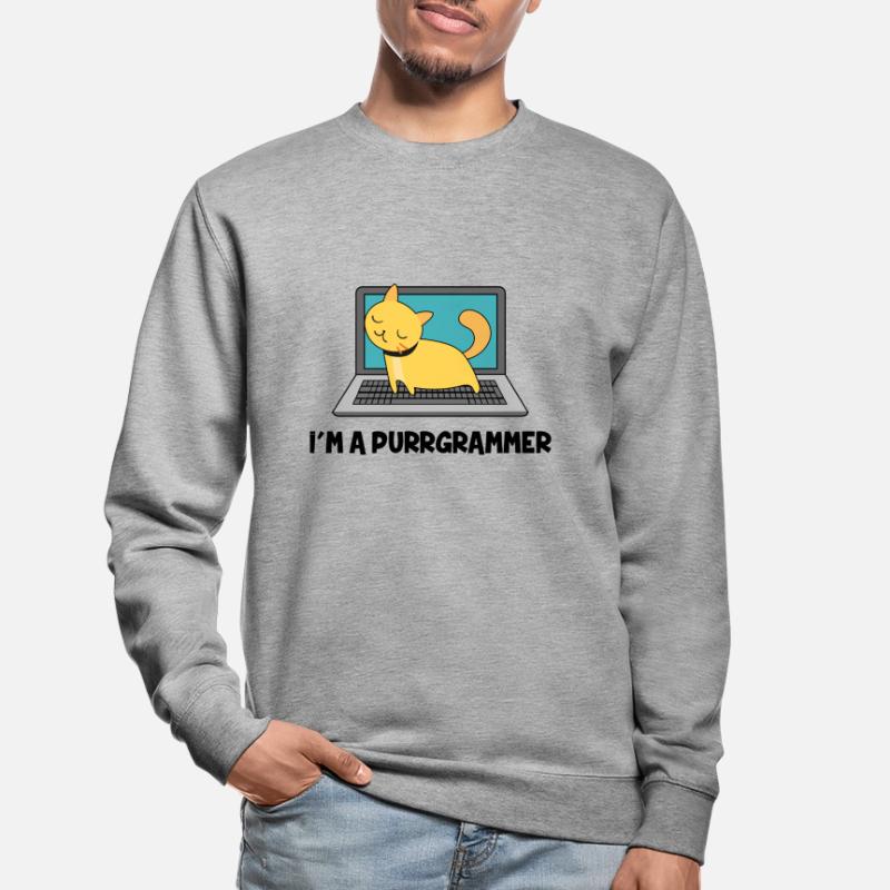 Katze Programmierer Fell Computer Nerd Geschenk Unisex Pullover