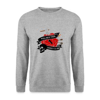 Gamer RPG Dungeon Cube Tabletop Cadeau amusant - Sweat-shirt Unisexe - gris chiné - Devant - Alina (178cm) & Michal (187cm)