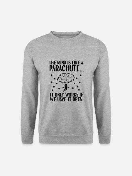 Verstand Gehirn Offenheit Lehrer Kreativ Geschenk - Unisex Pullover - Weißgrau meliert