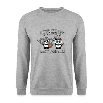 Gamer Couples Partnerlook Cosplay RPG LARP Gift - Unisex Sweatshirt - salt & pepper - Front - Alina (178cm) & Michal (187cm)