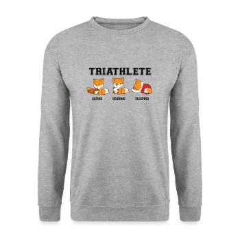 Eating Read Sleep Repeat Fox Book Gift - Unisex Sweatshirt - salt & pepper - Front - Alina (178cm) & Michal (187cm)