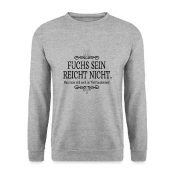 Fuchs Wald Förster Jäger Natur Bäume Geschenke - Unisex Pullover - Weißgrau meliert - Vorne - Alina (178cm) & Michal (187cm)