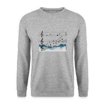 Musique Orchestre Oiseaux Chef Choeur Cadeau Gratuit - Sweat-shirt Unisexe - gris chiné - Devant - Alina (178cm) & Michal (187cm)