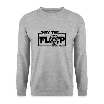 Poker Bluffen Flop Online Casino Jeton Geschenke - Unisex Pullover - Weißgrau meliert - Vorne - Alina (178cm) & Michal (187cm)