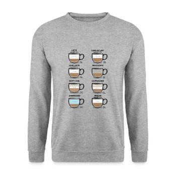 Coffee Caffeine Barista Addict funny gifts - Unisex Sweatshirt - salt & pepper - Front - Alina (178cm) & Michal (187cm)