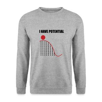 Physique nerd calembours mathématiques cadeaux potentiels - Sweat-shirt Unisexe - gris chiné - Devant - Alina (178cm) & Michal (187cm)