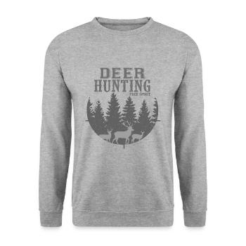 Chasse au cerf chasseur cool cadeau papa grand-père - Sweat-shirt Unisexe - gris chiné - Devant - Alina (178cm) & Michal (187cm)