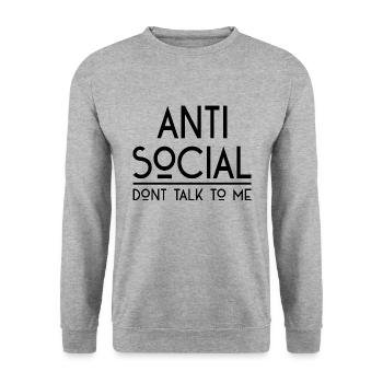 AntiSocial IV B - Sweat-shirt Unisexe - gris chiné - Devant - Alina (178cm) & Michal (187cm)