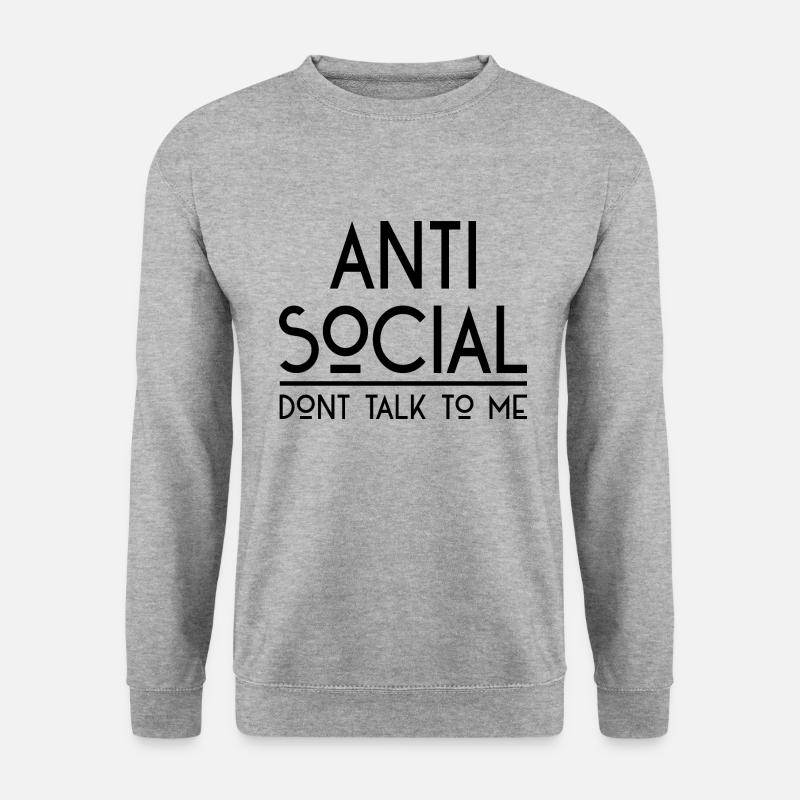 AntiSocial IV B - Unisex Pullover - Weißgrau meliert