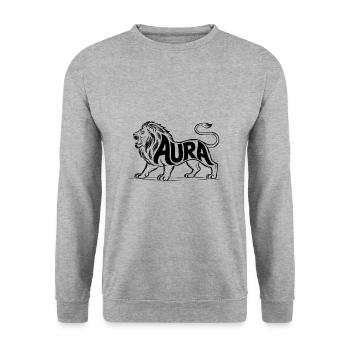 Aura - Cool Lion Logo - Sweat-shirt Unisexe - gris chiné - Devant - Alina (178cm) & Michal (187cm)