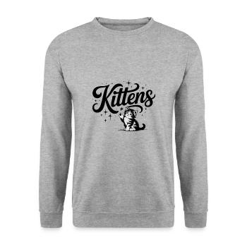 Chatons - Cute Pet Cat Design - Sweat-shirt Unisexe - gris chiné - Devant - Alina (178cm) & Michal (187cm)
