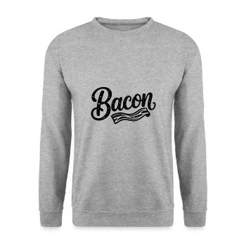Bacon - Cooles Fastfood-Logo - Unisex Pullover - Weißgrau meliert - Vorne - Alina (178cm) & Michal (187cm)