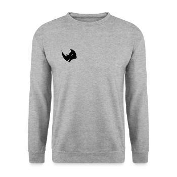 Logo de la tête de rhinocéros - Sweat-shirt Unisexe - gris chiné - Devant - Alina (178cm) & Michal (187cm)