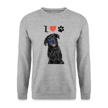 J'aime mon Labrador - Sweat-shirt Unisexe - gris chiné - Devant - Alina (178cm) & Michal (187cm)