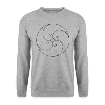 Spirales fibonacci d’or géométrie Phi - Sweat-shirt Unisexe - gris chiné - Devant - Alina (178cm) & Michal (187cm)