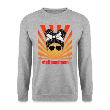 tattooedmom mom for tattoo lover tattoed mom - Unisex Sweatshirt - salt & pepper - Front - Alina (178cm) & Michal (187cm)