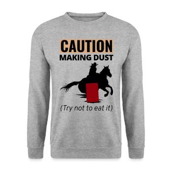 Barrel Racer Racing Reiten Reiten Rennen Rodeo - Unisex Pullover - Weißgrau meliert - Vorne - Alina (178cm) & Michal (187cm)