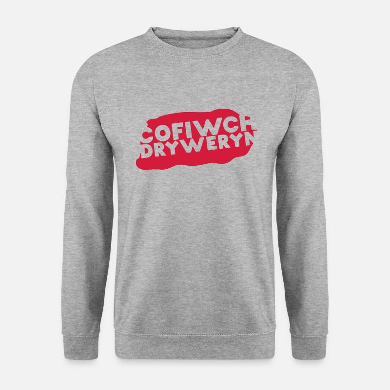 Cofiwch Dryweryn - Unisex Pullover - Weißgrau meliert
