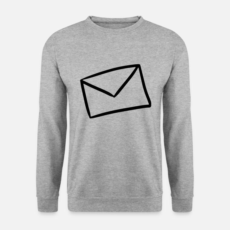 Brief Symbol Nachricht letter message Sendung - Unisex Pullover - Weißgrau meliert
