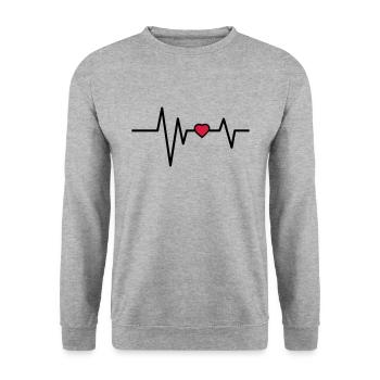 Pulsation cardiaque - Sweat-shirt Unisexe - gris chiné - Devant - Alina (178cm) & Michal (187cm)