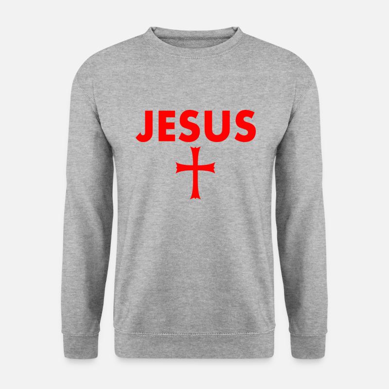 jesus kreuz - Unisex Pullover - Weißgrau meliert