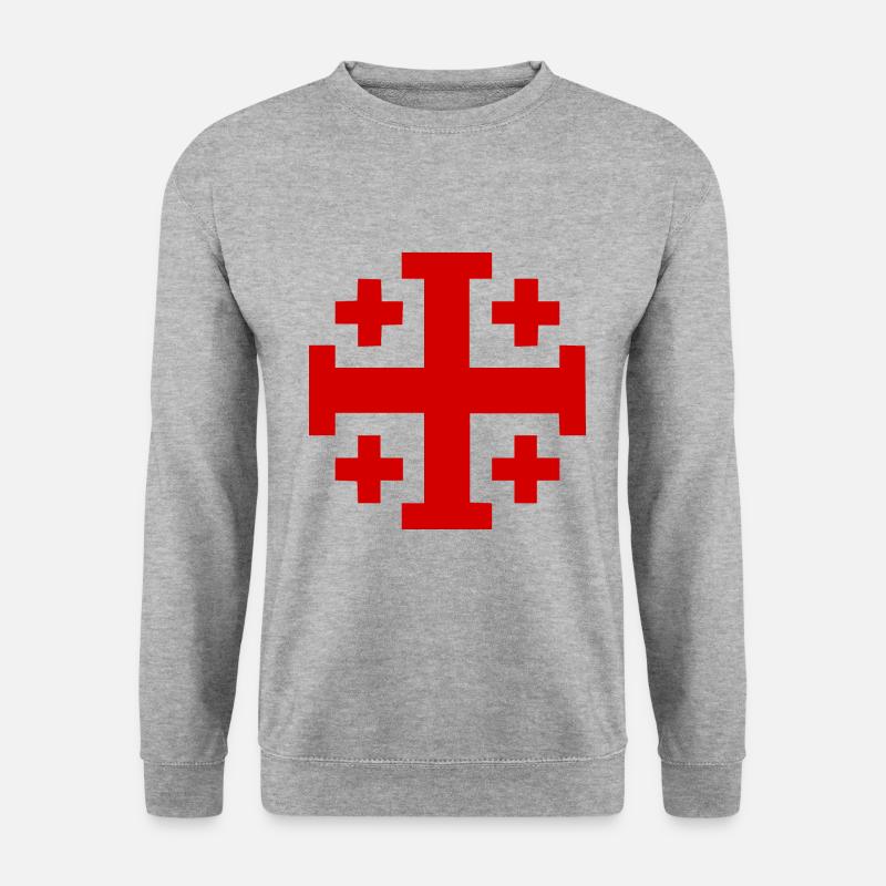 Jerusalem kreuz Jerusalemkreuz - Unisex Pullover - Weißgrau meliert