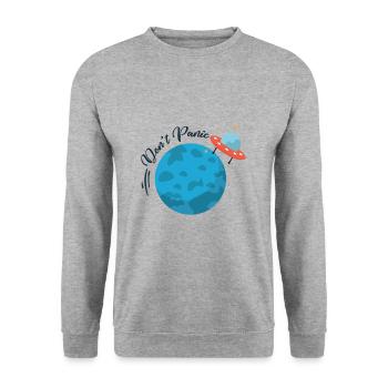 Dont panic alien - Unisex Sweatshirt - salt & pepper - Front - Alina (178cm) & Michal (187cm)