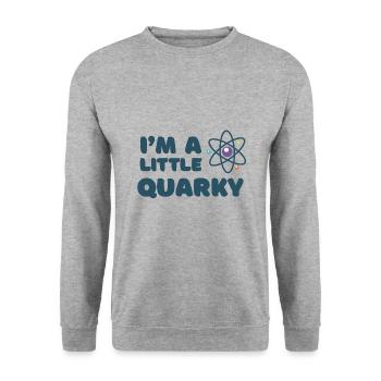 Im a little quarky atom neutron - Unisex Sweatshirt - salt & pepper - Front - Alina (178cm) & Michal (187cm)