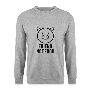 Ami pas nourriture Protection des animaux Don des droits des animaux - Sweat-shirt Unisexe - gris chiné - Devant - Alina (178cm) & Michal (187cm)