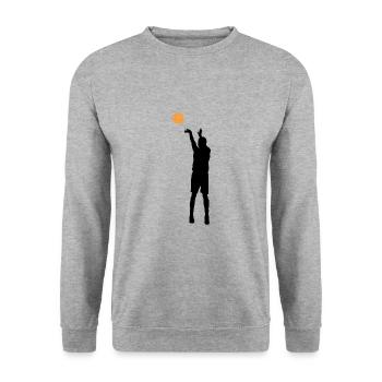 Cadeau silhouette silhouette lancer - Sweat-shirt Unisexe - gris chiné - Devant - Alina (178cm) & Michal (187cm)