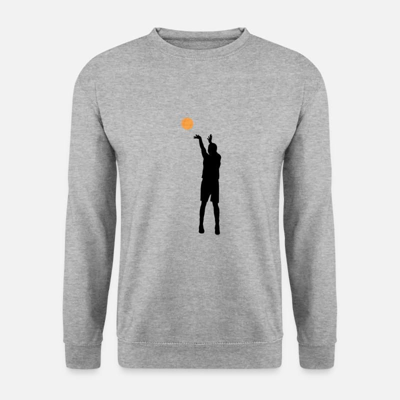 Basketball throw silhouette gift - Unisex Sweatshirt - salt & pepper