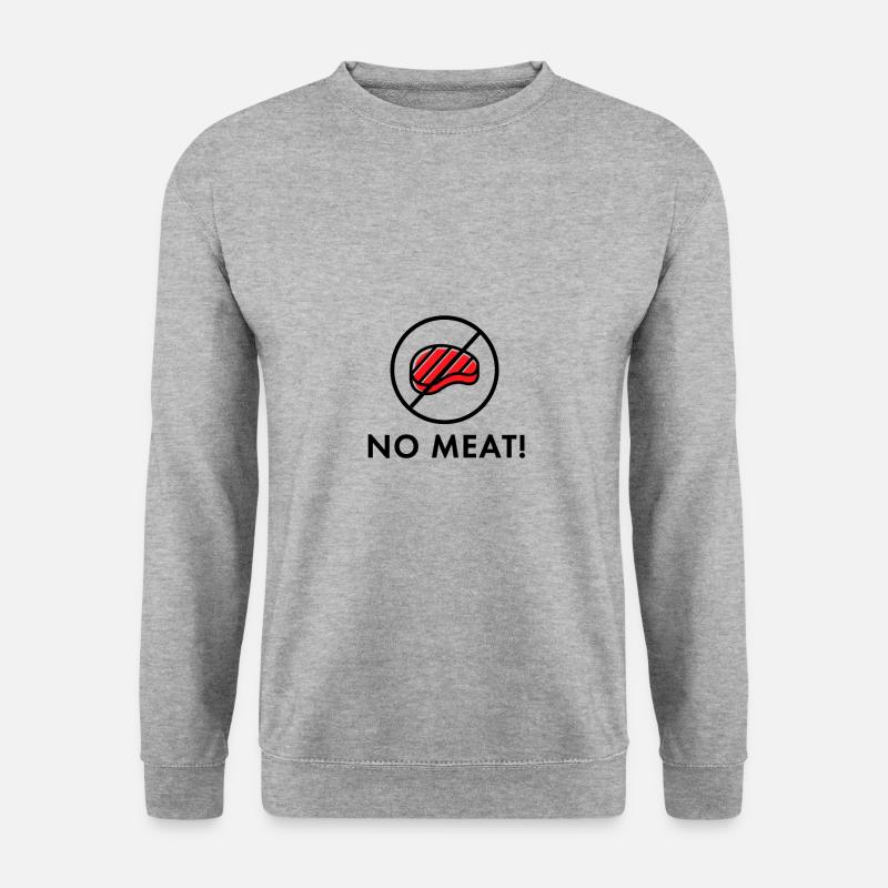 No Meat! Geschenk - Unisex Pullover - Weißgrau meliert