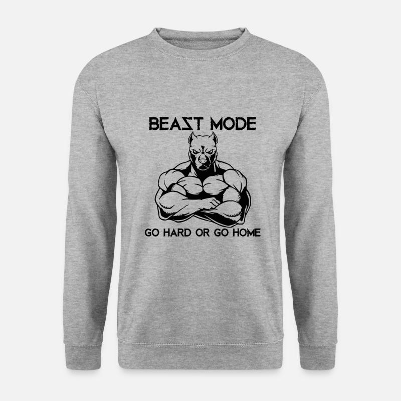 Beast Mode Pitbull GYM Gift - Unisex Sweatshirt - salt & pepper