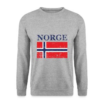 Norge Flag of Norway gift - Unisex Sweatshirt - salt & pepper - Front - Alina (178cm) & Michal (187cm)
