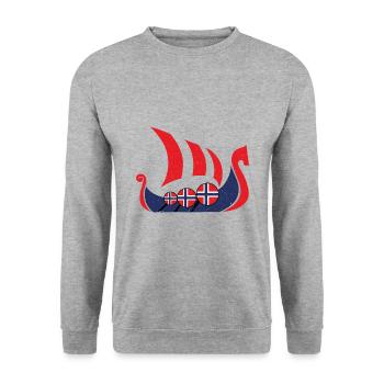 Navire Viking Norvège cadeau - Sweat-shirt Unisexe - gris chiné - Devant - Alina (178cm) & Michal (187cm)