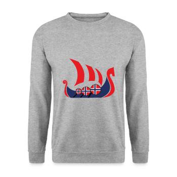 Navire Viking Norvège cadeau - Sweat-shirt Unisexe - gris chiné - Devant - Alina (178cm) & Michal (187cm)