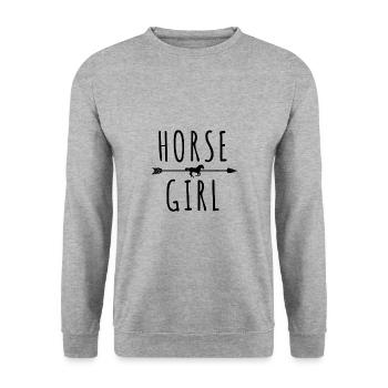 Cadeau cheval fille - Sweat-shirt Unisexe - gris chiné - Devant - Alina (178cm) & Michal (187cm)