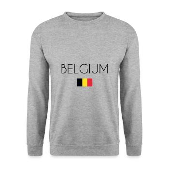 Belgium flag national colors gift - Unisex Sweatshirt - salt & pepper - Front - Alina (178cm) & Michal (187cm)