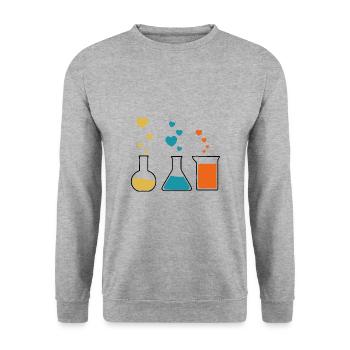 Piston Chemistry Chemist Elements Gift - Unisex Sweatshirt - salt & pepper - Front - Alina (178cm) & Michal (187cm)