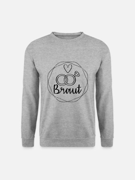 Braut Verlobung Eheringe Geschenk - Unisex Pullover - Weißgrau meliert