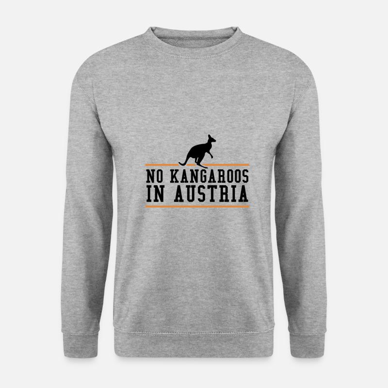 Kangaroo Silhouette Austria Oesterreich Geschenk - Unisex Pullover - Weißgrau meliert