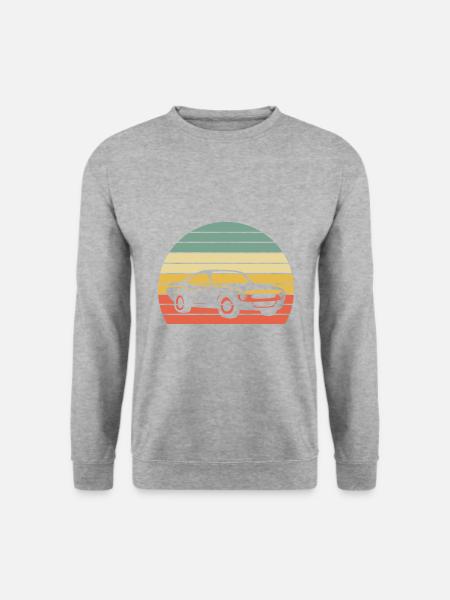 Classic Vintage Car V8 Muscle Car Geschenk - Unisex Pullover - Weißgrau meliert