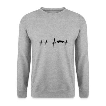 EKG heartbeat Heartbeat Car / Auto / Truck / SUV - Unisex Sweatshirt - salt & pepper - Front - Alina (178cm) & Michal (187cm)