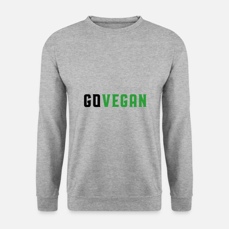Go Vegan Geschenk - Unisex Pullover - Weißgrau meliert