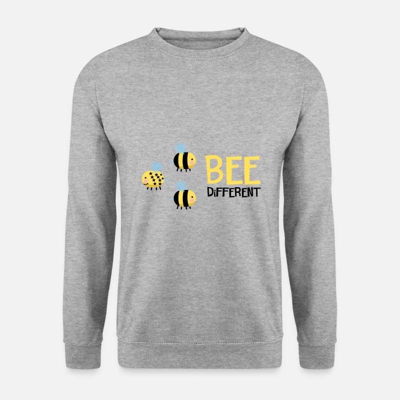Bee Be Different Geschenk - Unisex Pullover - Weißgrau meliert