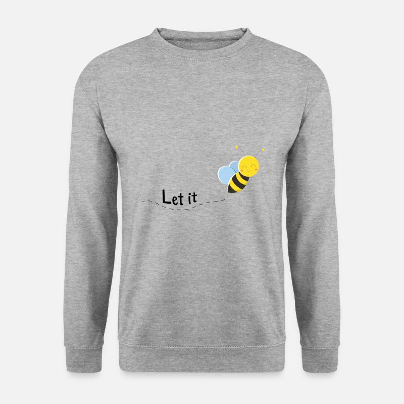 Let it bee Geschenk - Unisex Pullover - Weißgrau meliert