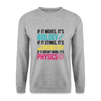 Science Physics Chemistry Biology Gift - Unisex Sweatshirt - salt & pepper - Front - Alina (178cm) & Michal (187cm)