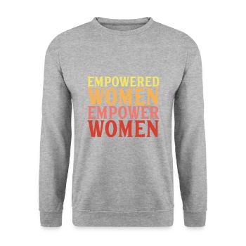 Empowered Women empower Women Geschenk - Unisex Pullover - Weißgrau meliert - Vorne - Alina (178cm) & Michal (187cm)