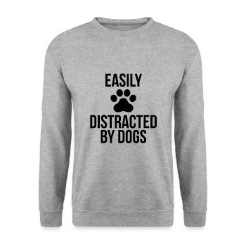 Chien disant patte cadeau amoureux des chiens - Sweat-shirt Unisexe - gris chiné - Devant - Alina (178cm) & Michal (187cm)