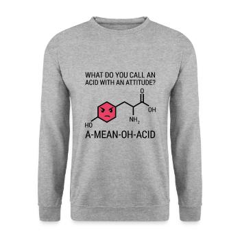 Chemie Spruch Organische Chemiker Geschenk - Unisex Pullover - Weißgrau meliert - Vorne - Alina (178cm) & Michal (187cm)